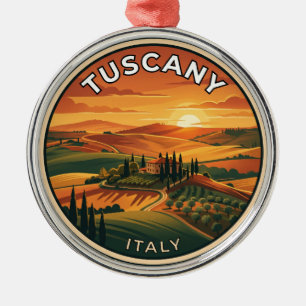 Tuscany Italy Countryside Sunset Italy Metal Tree Decoration