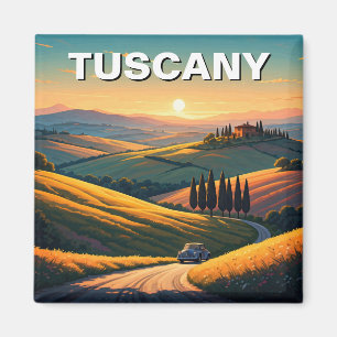 Tuscany Italy Countryside Sunset Magnet