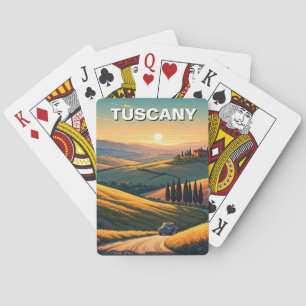 Tuscany Italy Countryside Sunset Playing Cards