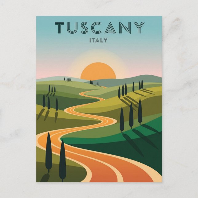 Tuscany Italy Countryside Sunset Postcard (Front)