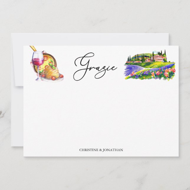 Tuscany Italy | Italian Food  Thank You Card (Front)