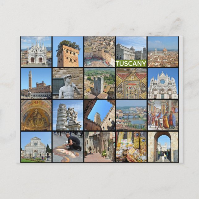 Tuscany Italy Italian Travel Photo Collage Postcard (Front)