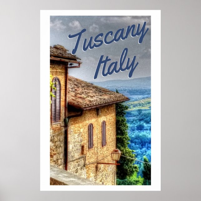 Tuscany Italy Italian Tuscan Villa Travel Poster (Front)