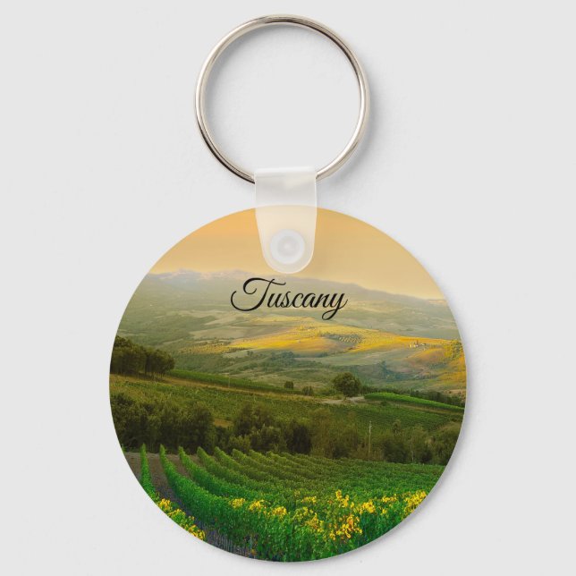 Tuscany Italy Italian Vineyard Photo Key Ring (Front)