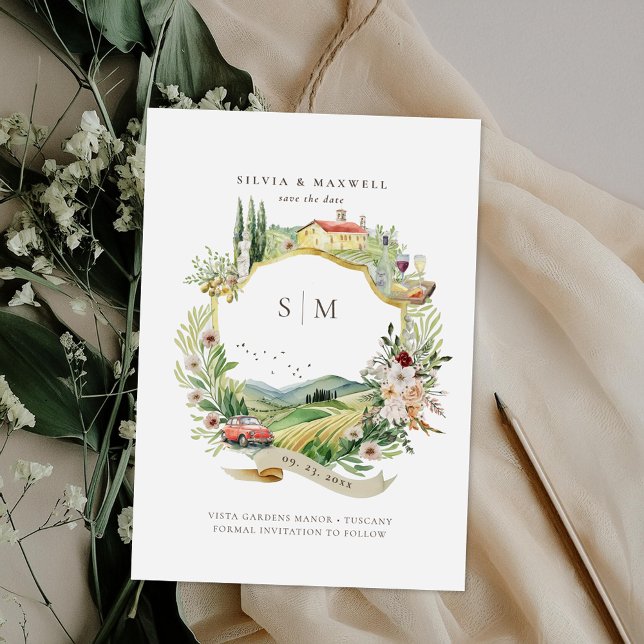 Tuscany Italy Monogram Wedding Crest (Creator Uploaded)