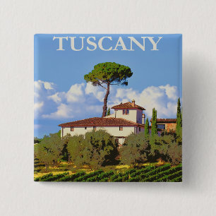 Tuscany Italy Poster 15 Cm Square Badge