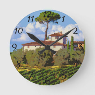 Tuscany Italy Poster Round Clock