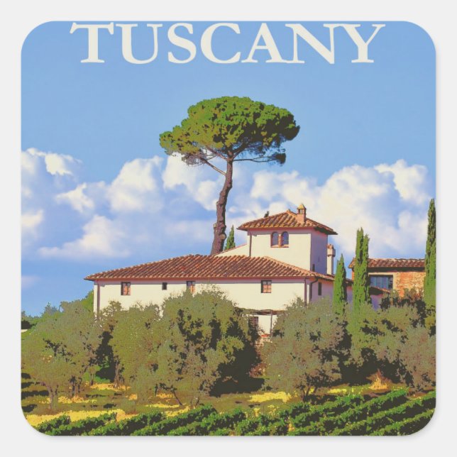Tuscany Italy Poster Square Sticker (Front)