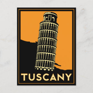 Tuscany Italy retro art deco travel poster Postcard