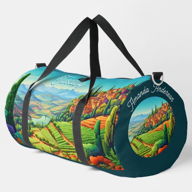 Tuscany Italy Travel & Gym Duffle Bag (Left Corner)