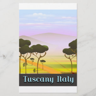Tuscany Italy travel landscape. Stationery