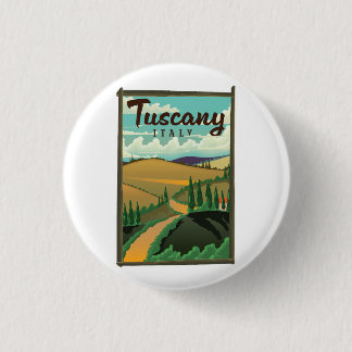 Tuscany Italy travel poster 3 Cm Round Badge