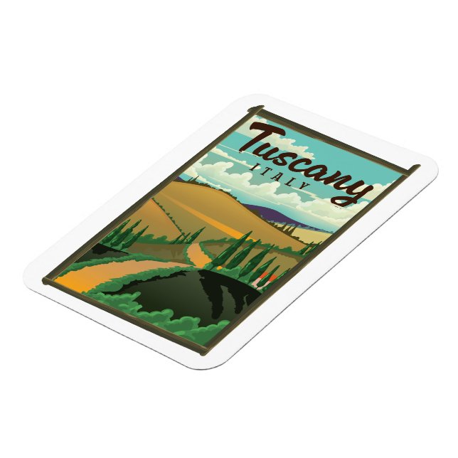 Tuscany Italy travel poster Magnet (Left Side)