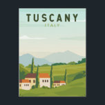 Tuscany Italy Travel Vintage Art Postcard<br><div class="desc">Tuscany vector art design. Its capital,  Florence,  is home to some of the world’s most recognisable Renaissance art and architecture,  including Michelangelo’s "David" statue.</div>