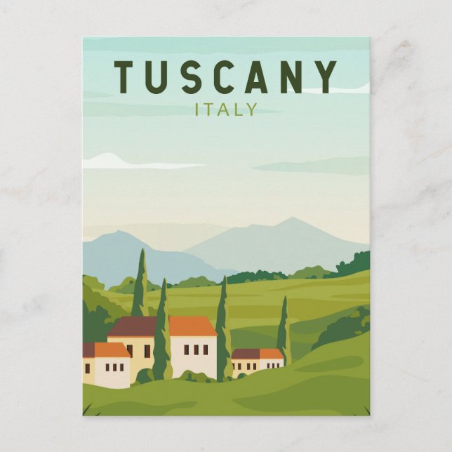 Tuscany Italy Travel Vintage Art Postcard (Front)