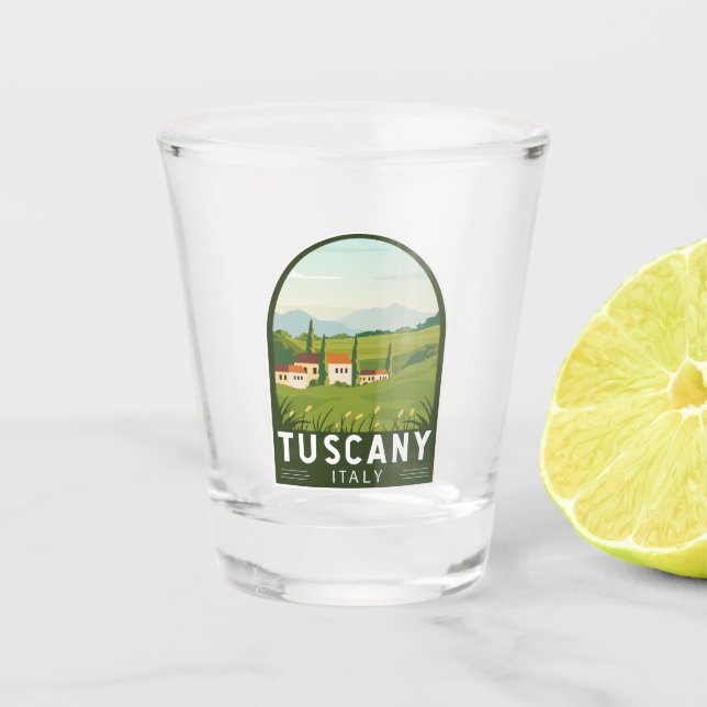 Tuscany Italy Travel Vintage Art Shot Glass (Front)
