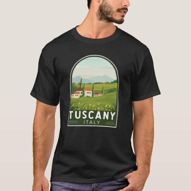 Tuscany Italy Travel Vintage Art T-Shirt (Front)