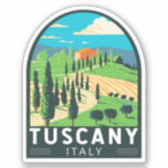 Tuscany Italy Vineyard Travel Art Vintage<br><div class="desc">Tuscany vector art design. Its capital,  Florence,  is home to some of the world’s most recognisable Renaissance art and architecture,  including Michelangelo’s "David" statue.</div>