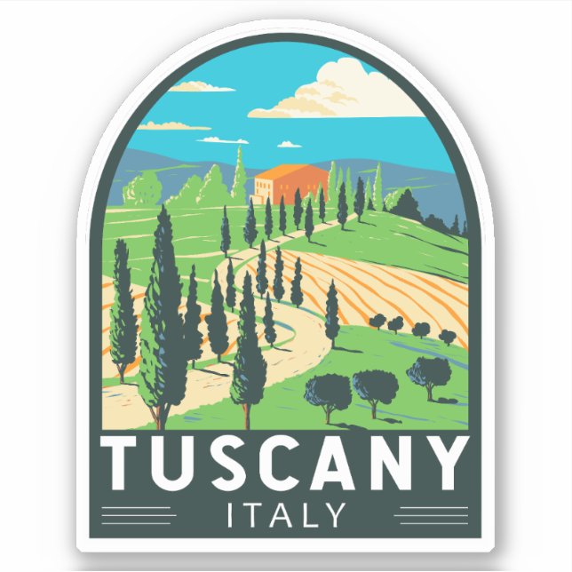 Tuscany Italy Vineyard Travel Art Vintage (Front)