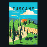 Tuscany Italy Vineyard Travel Art Vintage Poster<br><div class="desc">Tuscany vector art design. Its capital,  Florence,  is home to some of the world’s most recognisable Renaissance art and architecture,  including Michelangelo’s "David" statue.</div>