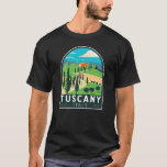 Tuscany Italy Vineyard Travel Art Vintage T-Shirt<br><div class="desc">Tuscany vector art design. Its capital,  Florence,  is home to some of the world’s most recognisable Renaissance art and architecture,  including Michelangelo’s "David" statue.</div>