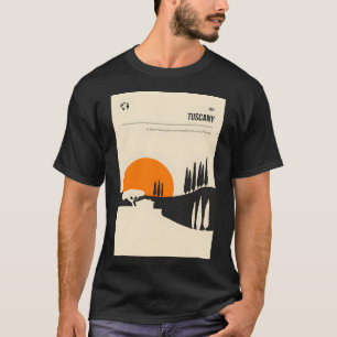 Tuscany Italy Vintage Minimal Retro Book Cover Tra T-Shirt