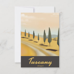 Tuscany Italy vintage style travel poster