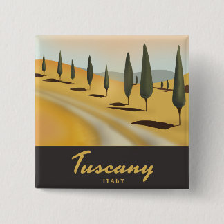 Tuscany Italy vintage style travel poster 15 Cm Square Badge