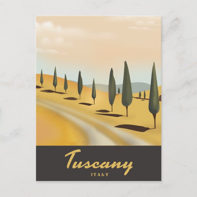 Tuscany Italy vintage style travel poster Postcard (Front)