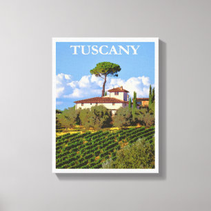 Tuscany Italy Vintage Travel Italian Villa Poster Canvas Print