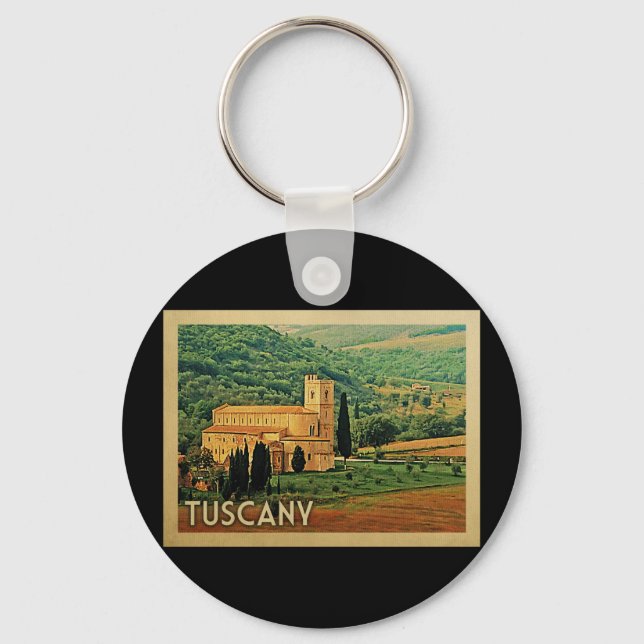 Tuscany Italy Vintage Travel Key Ring (Front)