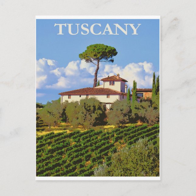 Tuscany Italy Vintage Travel Postcard (Front)