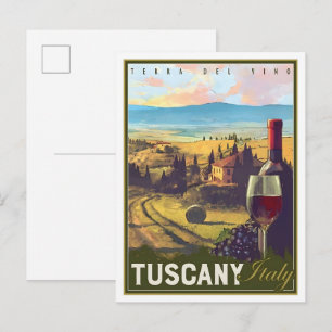Tuscany Italy Vintage Travel  Postcard