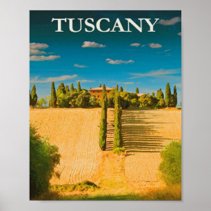 Tuscany, Italy Vintage Travel Poster