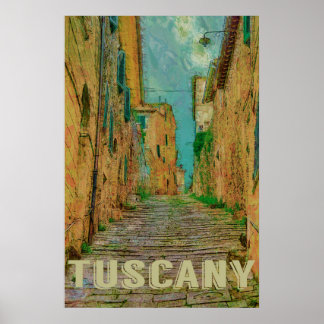 Tuscany, Italy Vintage Travel Poster
