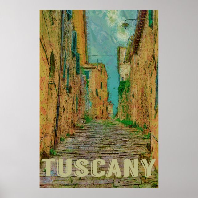 Tuscany, Italy Vintage Travel Poster (Front)