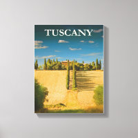 Tuscany Italy Vintage Travel Poster