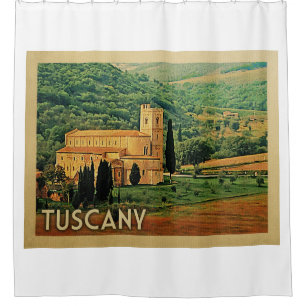 Tuscany Italy Vintage Travel Shower Curtain