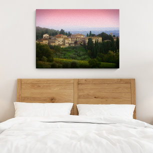 Tuscany Italy Watercolor Effect Stretched Canvas Print