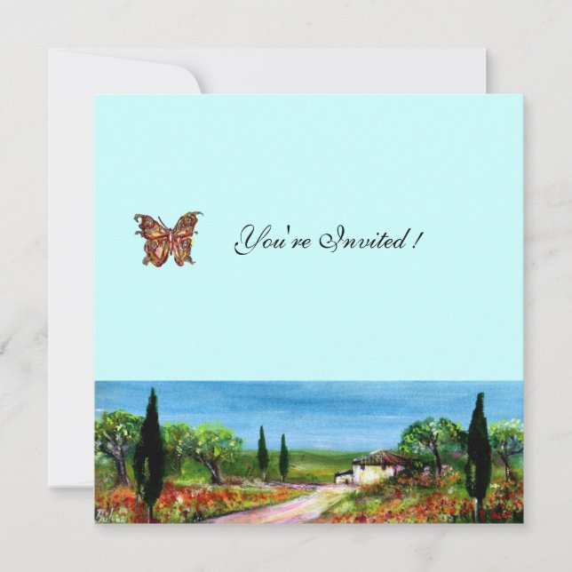 TUSCANY LANDSCAPE 4,yellow green black Invitation (Front)