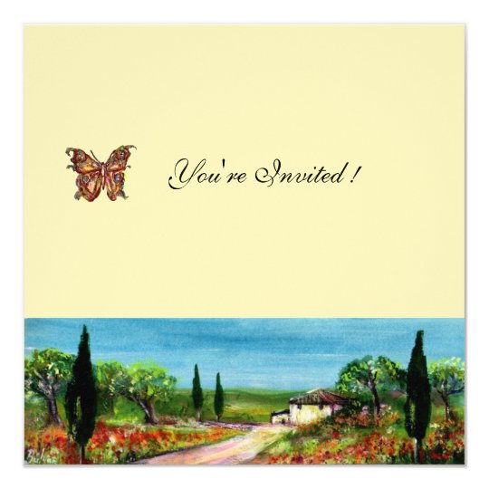 TUSCANY LANDSCAPE 4,yellow green felt cream Card