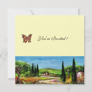 TUSCANY LANDSCAPE 5,yellow green felt Invitation