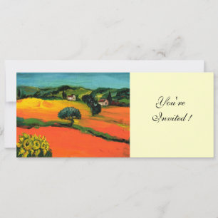 TUSCANY LANDSCAPE , blue green yellow orange Invitation