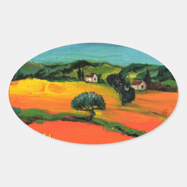 TUSCANY LANDSCAPE OVAL STICKER (Front)