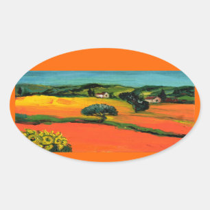 TUSCANY LANDSCAPE OVAL STICKER