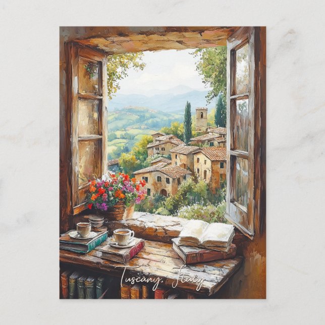 Tuscany Landscape Painting | Italy Travel | Art Postcard (Front)