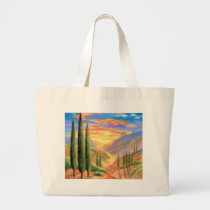 Tuscany Landscape Painting - Multi Large Tote Bag