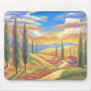 Tuscany Landscape Painting - Multi Mouse Mat