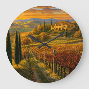 Tuscany Landscape Round Clock