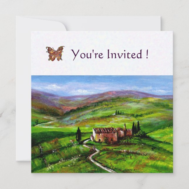 TUSCANY LANDSCAPE WITH GREEN HILLS INVITATION (Front)